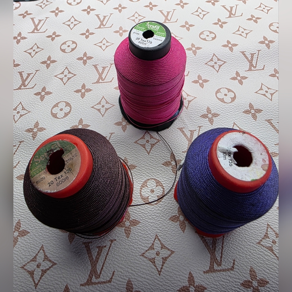 Louis Vuitton Authentic Pink, Purple, and Brown Thread Spools